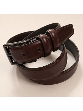 Gallery Seven Brown Men's Leather Belt size 36" Gunmetal Buckle